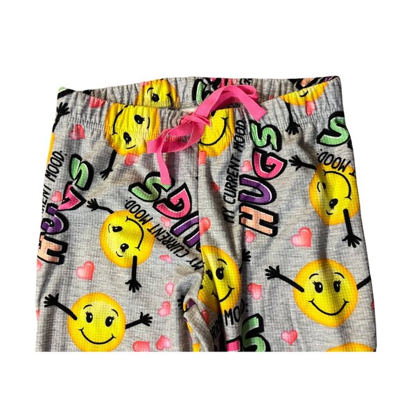 Justice Girls 10 Sleep Pants Jogger Smiley Face Emoji Hugs Current Mood - Picture 5 of 13